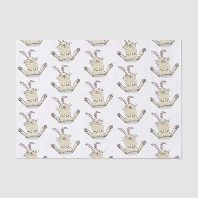 Cute bunny rabbit cartoon illustration tissue paper (Front)