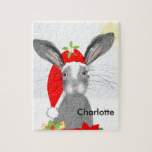 Cute Bunny Rabbit Christmas Holiday Theme