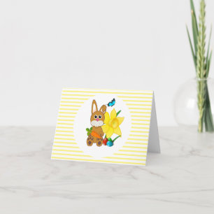 Cute Bunny Rabbit Easter Holiday Greeting Card