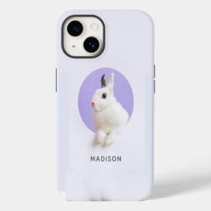Cute Bunny Rabbit Easter Modern Chic Personalized iPhone 14 Case