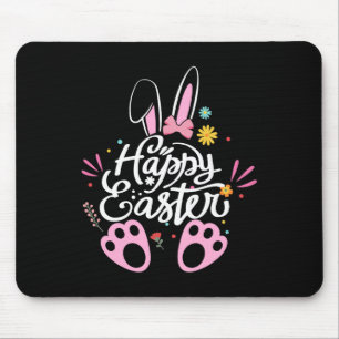 Cute Bunny Rabbit Egg Happy Easter Day 2024 Women Mouse Pad