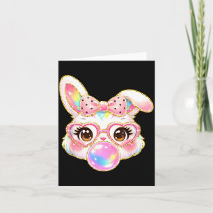 Cute Bunny Rabbit Face For Women Girls Kids Teens  Card