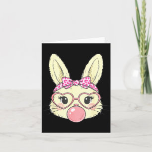 Cute Bunny Rabbit Face For Women Girls Kids Teens Card