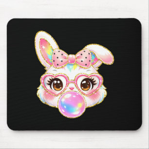 Cute Bunny Rabbit Face For Women Girls Kids Teens  Mouse Pad