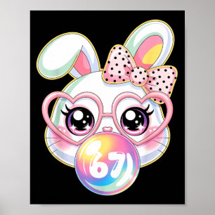 Cute Bunny Rabbit Face For Women Girls Kids Teens  Poster