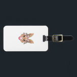 Cute Bunny Rabbit Face Leopard Glasses Girl Happy  Luggage Tag<br><div class="desc">Cute Bunny Rabbit Face Leopard Glasses Girl Happy Easter Day T-Shirt</div>