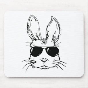Cute Bunny Rabbit Face Tie Dye Gles Girl Happy Eas Mouse Pad