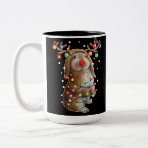 Cute Bunny Rabbit Funny Christmas Holiday Gifts Two-Tone Coffee Mug