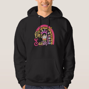 Cute Bunny Rabbit Leopard Rainbow Girl Happy Easte Hoodie