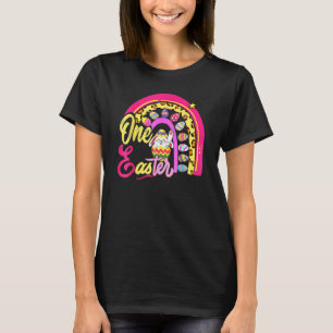 Cute Bunny Rabbit Leopard Rainbow Girl Happy Easte T-Shirt
