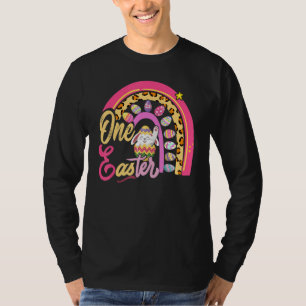 Cute Bunny Rabbit Leopard Rainbow Girl Happy Easte T-Shirt
