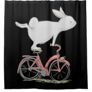 Cute Bunny Rabbit On Bike Cycling Bicycle