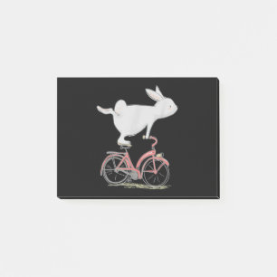 Cute Bunny Rabbit On Bike Cycling Bicycle Post-it Notes
