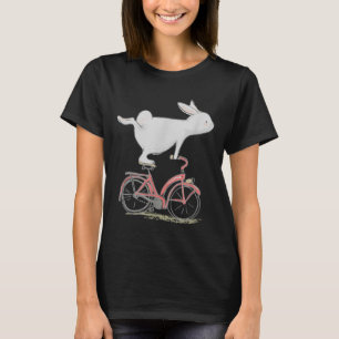 Cute Bunny Rabbit On Bike Cycling Bicycle T-Shirt