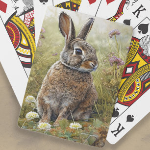 Cute Bunny Rabbit Painting  Playing Cards