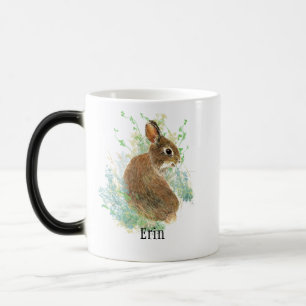 Cute Bunny Rabbit Pet Animal Custom Name Coffee Magic Mug