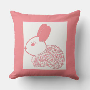 Cute Bunny Rabbit Throw Pillow
