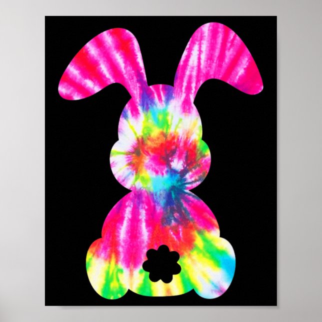 Cute Bunny - Rabbit Tie Dye Bow - Tie Easter Day G Poster (Front)