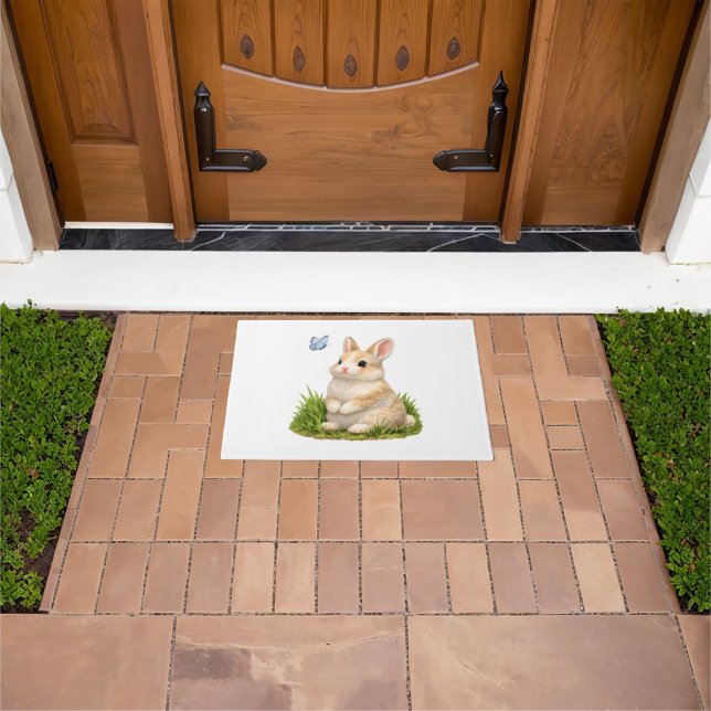 Cute Bunny Rabbit Welcome Doormat Nature  (Outdoor)