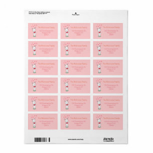Cute Bunny Rabbit with heart Return address Label