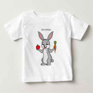 Cute bunny rabbit with vegetables cartoon baby T-Shirt