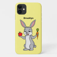 Cute bunny rabbit with vegetables cartoon