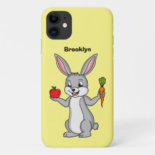Cute bunny rabbit with vegetables cartoon  iPhone 11 case