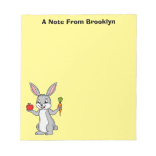 Cute bunny rabbit with vegetables cartoon  notepad