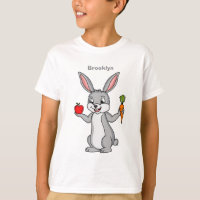 Cute bunny rabbit with vegetables cartoon