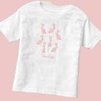 Cute Bunny Rabbits Pink Personalized