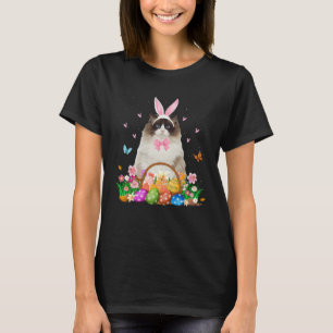 Cute Bunny Ragdoll Cat & Easter Egg Basket Easter T-Shirt