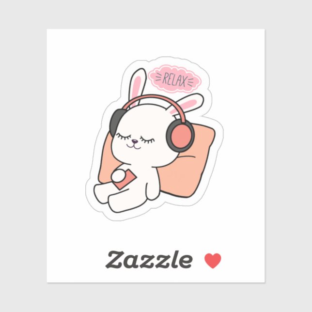 Cute Bunny “Relax” Sticker | Calm & Cozy Aesthetic (Sheet)