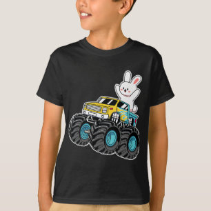 Cute Bunny Riding Monster Truck Easter Day Kids Gi T-Shirt
