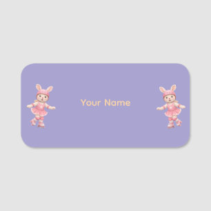 Cute Bunny School Name Label – Kids Back to School Tag