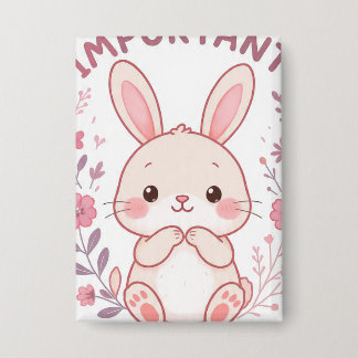 Cute Bunny Self Love Button - You Are Important Q
