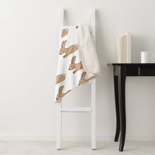 Cute Bunny Sherpa Blanket (In Situ)