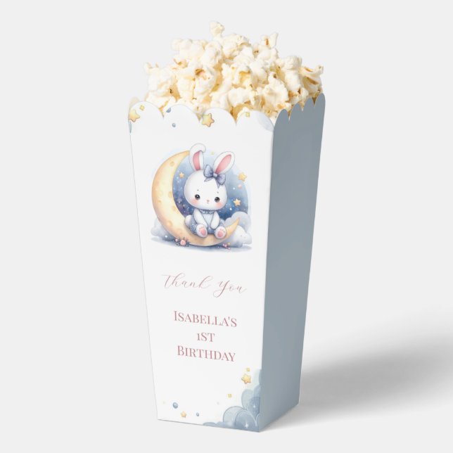 cute bunny sitting on the moon  favor box (Popped)