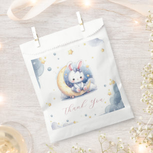 cute bunny sitting on the moon favour bag