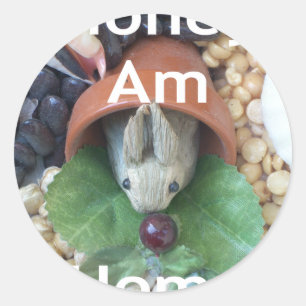 Cute Bunny Snacking Classic Round Sticker