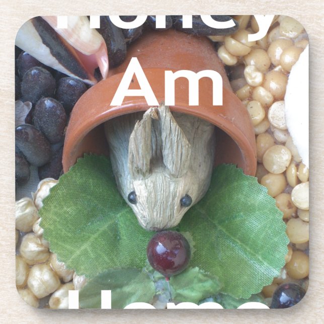 Cute Bunny Snacking Coaster (Front)