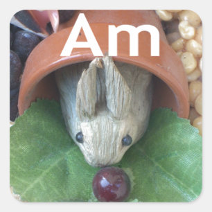 Cute Bunny Snacking Square Sticker