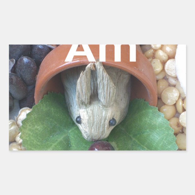 Cute Bunny Snacking Sticker (Front)