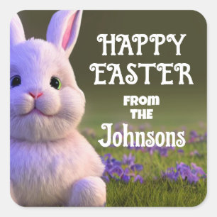 Cute Bunny Square Sticker
