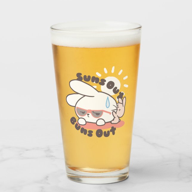 Cute Bunny Suns Out Buns Out Glass (Front Filled)