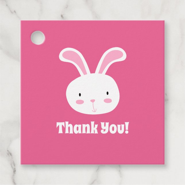 Cute Bunny Thank You Favour Tags (Front)