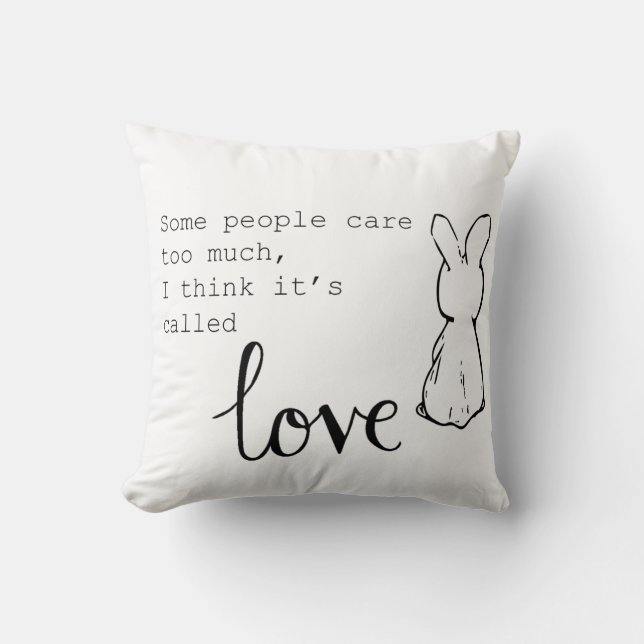 Cute Bunny Throw Pillow (Front)