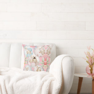 Cute Bunny Throw Pillow