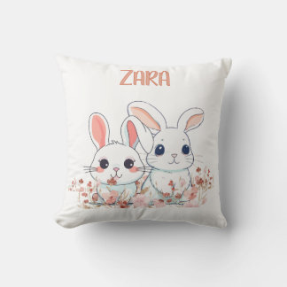 cute bunny throw pillow