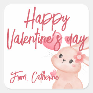 Cute bunny valentine’s day favor goodie Sticker