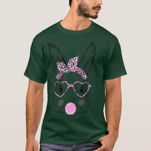 Cute Bunny Wear Bandana Heart Glasses Bubblegum Ea T-Shirt